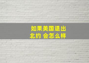 如果美国退出北约 会怎么样